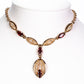 Conjunto de Aleación Bañado en Oro con Cristal Emporia® Rojo ( Collar +Pendientes )