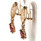 Conjunto de Aleación Bañado en Oro con Cristal Emporia® Rojo ( Collar +Pendientes )