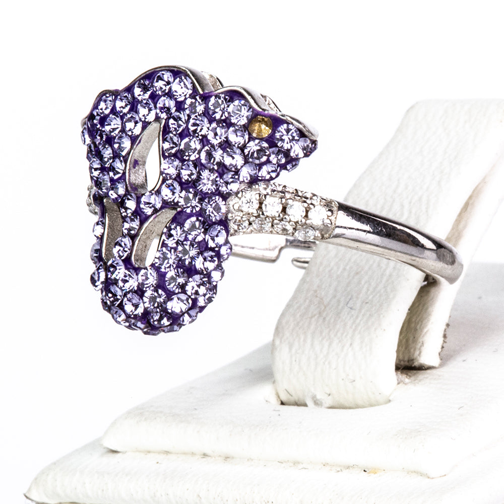 Anillo de Aleación Bañado en Oro con Cristal Emporia® Púrpura 2 