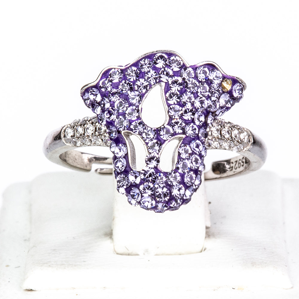 Anillo de Aleación Bañado en Oro con Cristal Emporia® Púrpura 1 