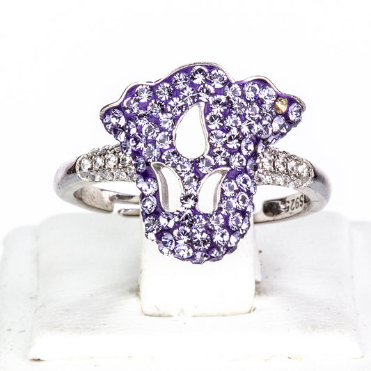 Anillo de Aleación Bañado en Oro con Cristal Emporia® Púrpura