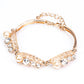Conjunto de Aleación Bañado en Oro con Cristal Emporia® Blanco ( Collar +Pendientes +Pulsera )