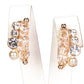 Conjunto de Aleación Bañado en Oro con Cristal Emporia® Blanco ( Collar +Pendientes +Pulsera )