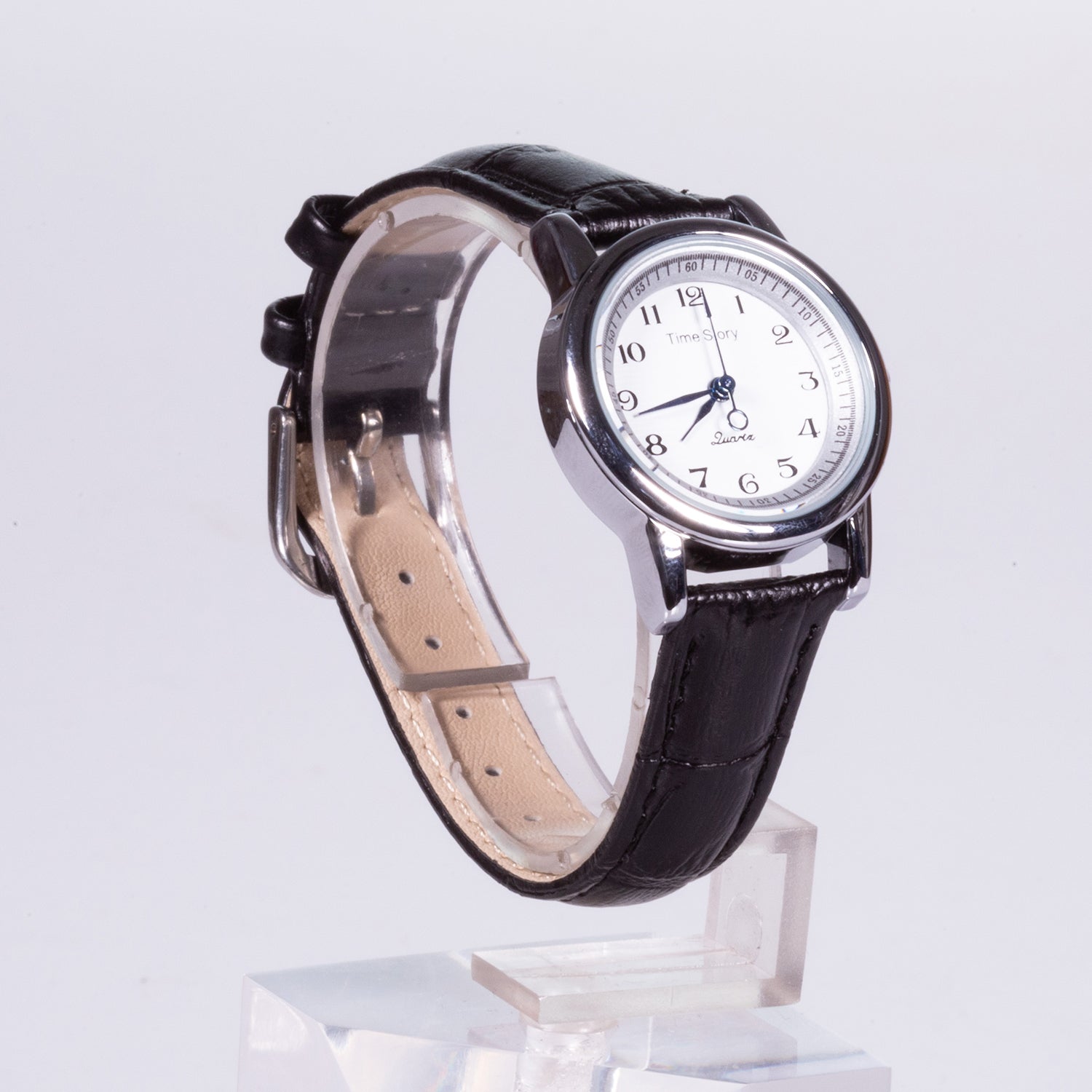 Reloj de Aleación Bañado en Oro con Cristal Emporia® Blanco 3 