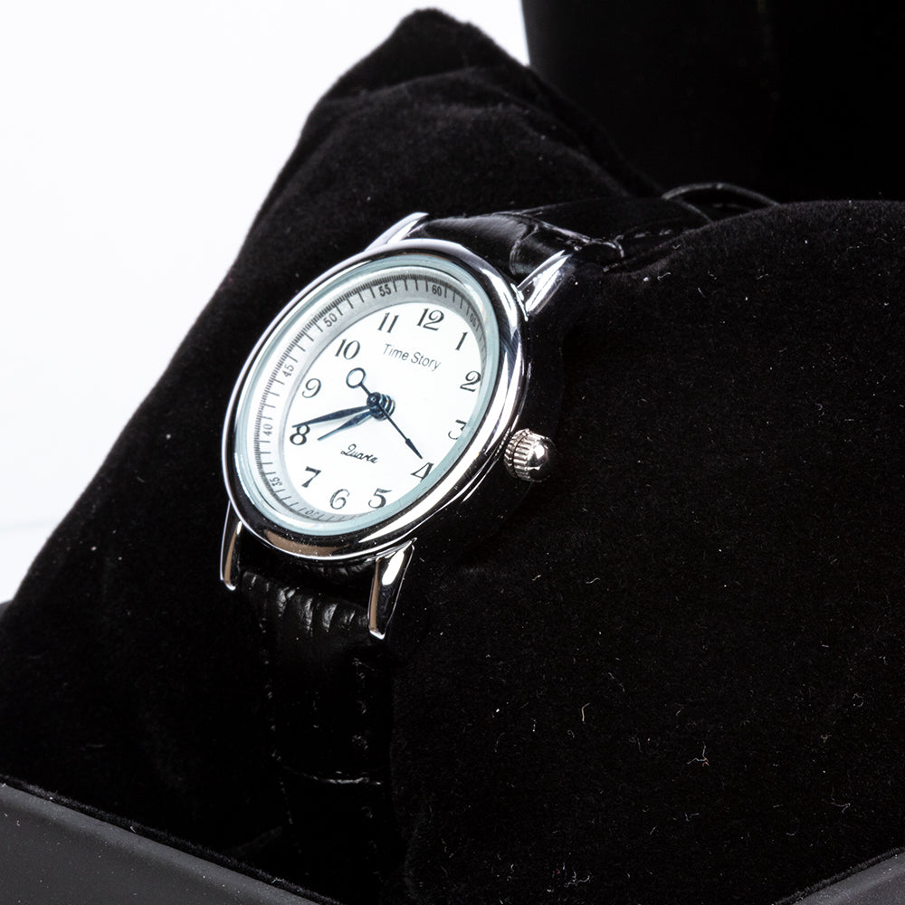 Reloj de Aleación Bañado en Oro con Cristal Emporia® Blanco 5 