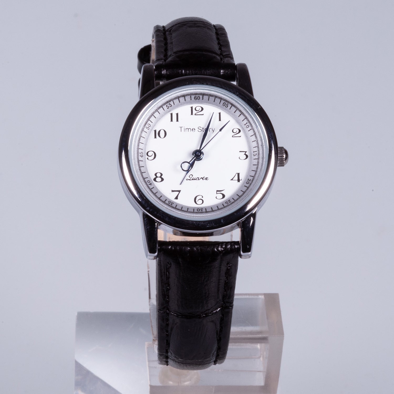 Reloj de Aleación Bañado en Oro con Cristal Emporia® Blanco 1 