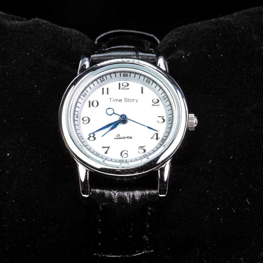 Reloj de Aleación Bañado en Oro con Cristal Emporia® Blanco 4 