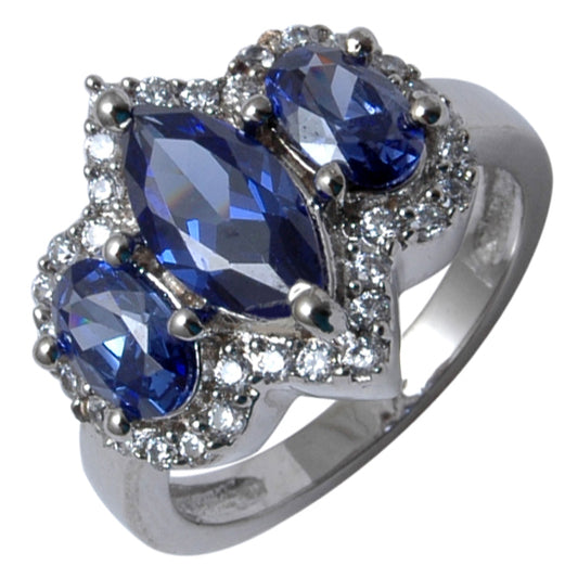 Anillo de Aleación Bañado en Oro con Cristal Emporia