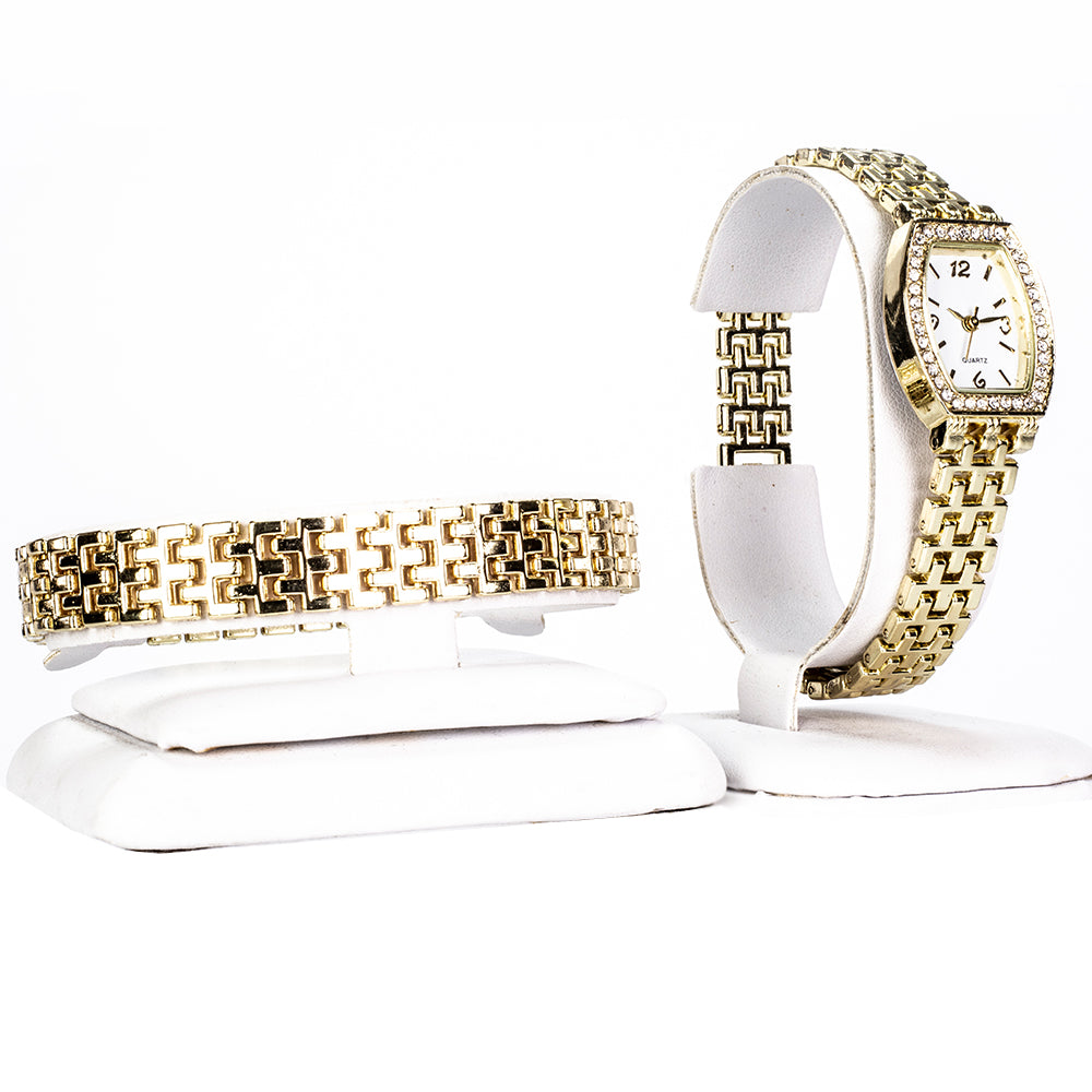 Conjunto de Aleación Bañado en Oro con Cristal Emporia® Blanco ( Pulsera ) 1 
