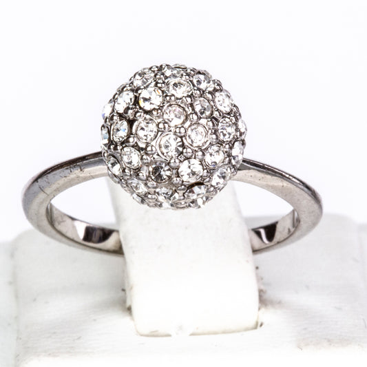 Anillo de Aleación Bañado en Oro con Cristal Emporia® Blanco