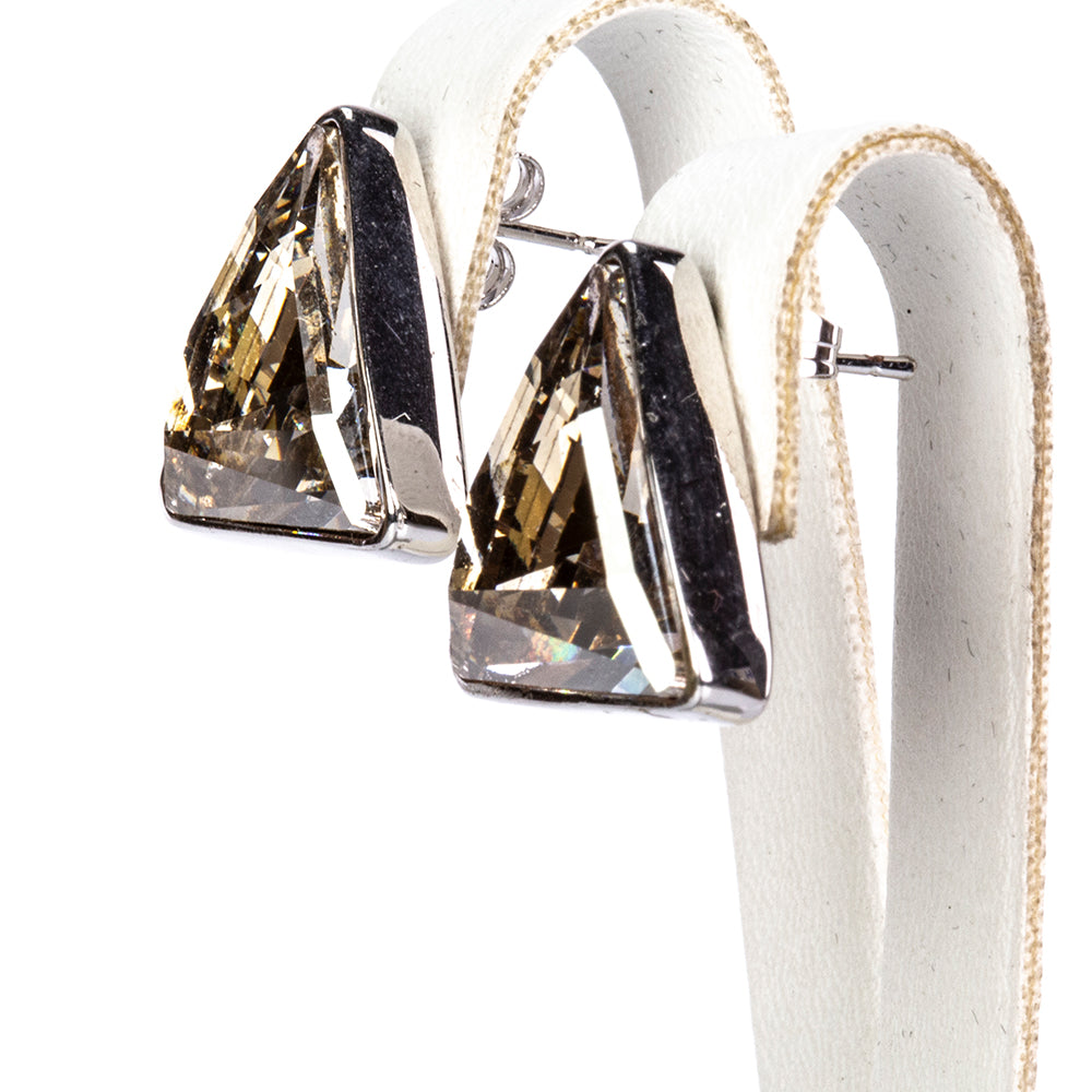 Conjunto de Aleación Bañado en Oro con Cristal Emporia® Negro ( Pendientes +Colgante ) 3 