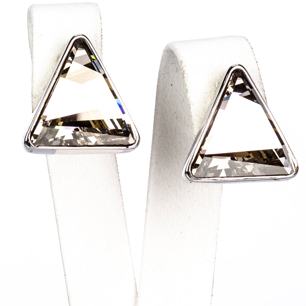 Conjunto de Aleación Bañado en Oro con Cristal Emporia® Negro ( Pendientes +Colgante )