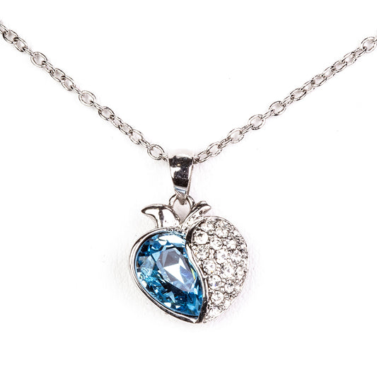 Conjunto de Aleación Bañado en Oro con Cristal Emporia® Azul ( Pendientes +Colgante )