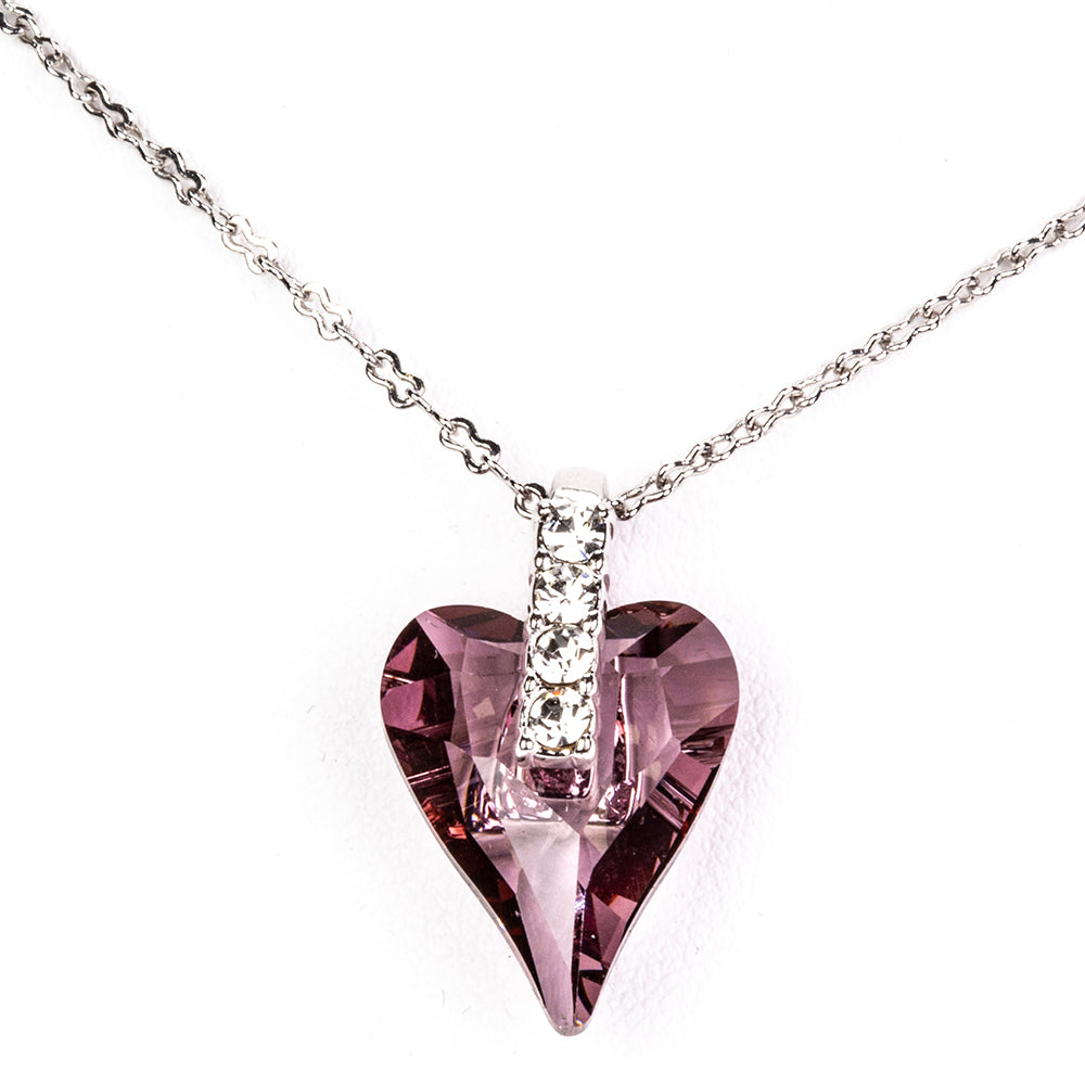 Conjunto de Aleación Bañado en Oro con Cristal Emporia® Púrpura ( Pendientes +Colgante ) 2 