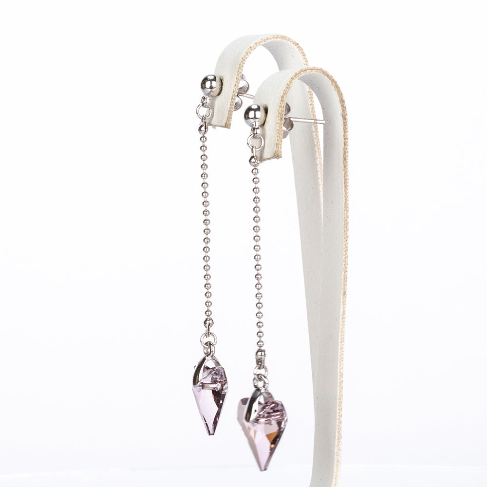 Conjunto de Aleación Bañado en Oro con Cristal Emporia® Púrpura ( Pendientes +Colgante )