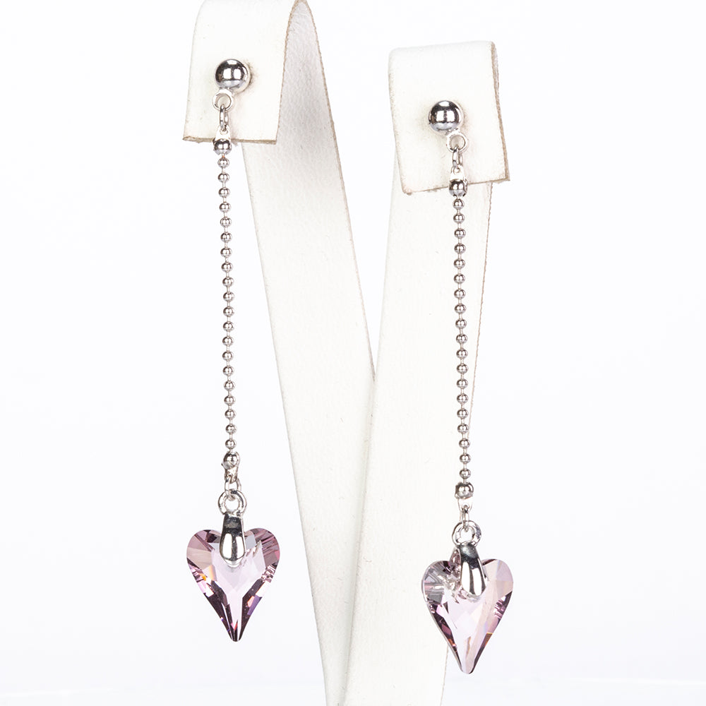 Conjunto de Aleación Bañado en Oro con Cristal Emporia® Púrpura ( Pendientes +Colgante ) 4 