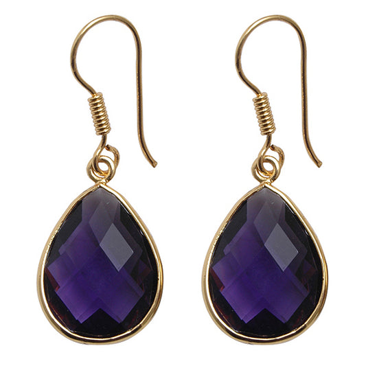 Pendientes de Aleación Bañado en Oro con Cristal Emporia® Púrpura