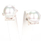 Conjunto de Aleación Bañado en Oro con Perla de cristal y Cristal Emporia® Blanco ( Collar +Pendientes +Anillo )