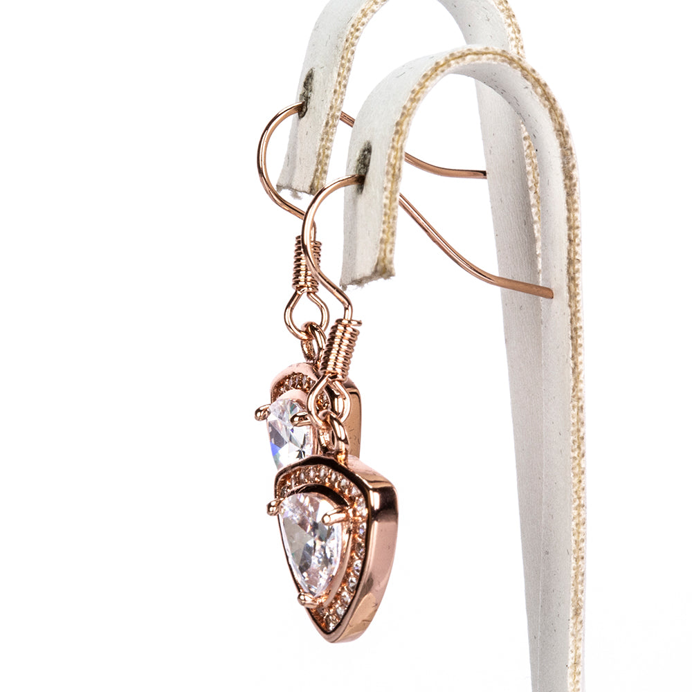 Conjunto de Aleación Bañado en Oro con Cristal Emporia® Blanco ( Collar +Pendientes ) 3 