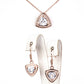 Conjunto de Aleación Bañado en Oro con Cristal Emporia® Blanco ( Collar +Pendientes )