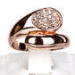Conjunto de Aleación Bañado en Oro con Cristal Emporia® Blanco ( Collar +Pendientes +Anillo )