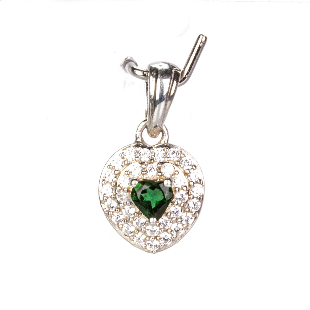 Colgante de Plata con Turmalina de Cromo y Zircón Blanco 1 