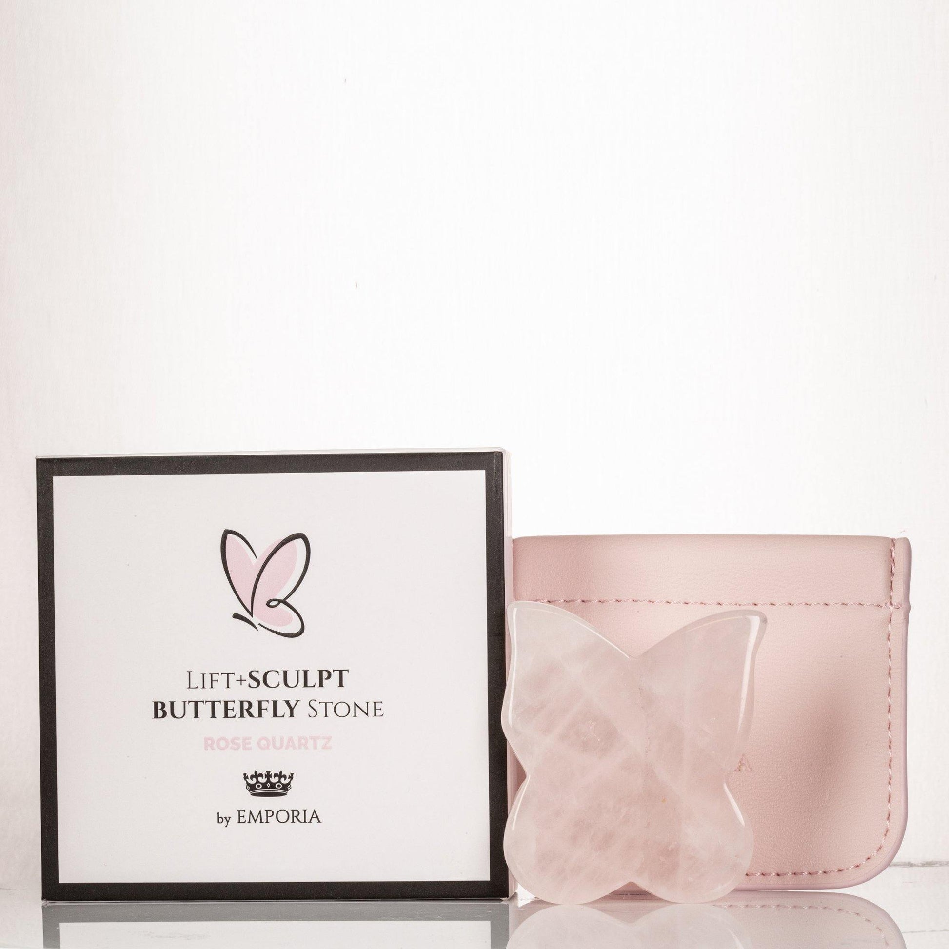 Piedra para masaje de firmeza de mariposa, 100% cuarzo rosa 1 