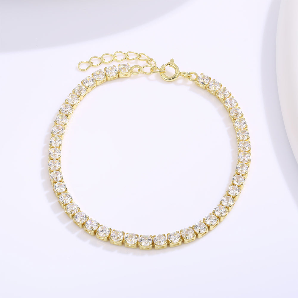 Pulsera de Aleación Bañado en Oro con Cristal Emporia® Blanco