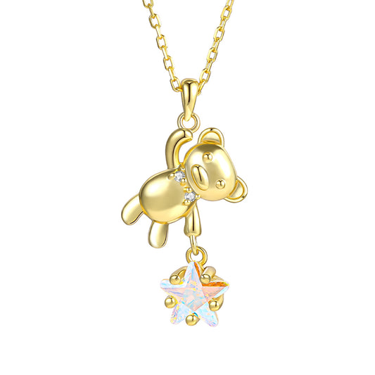 Collar de Aleación Bañado en Oro con Cristal Emporia® Blanco