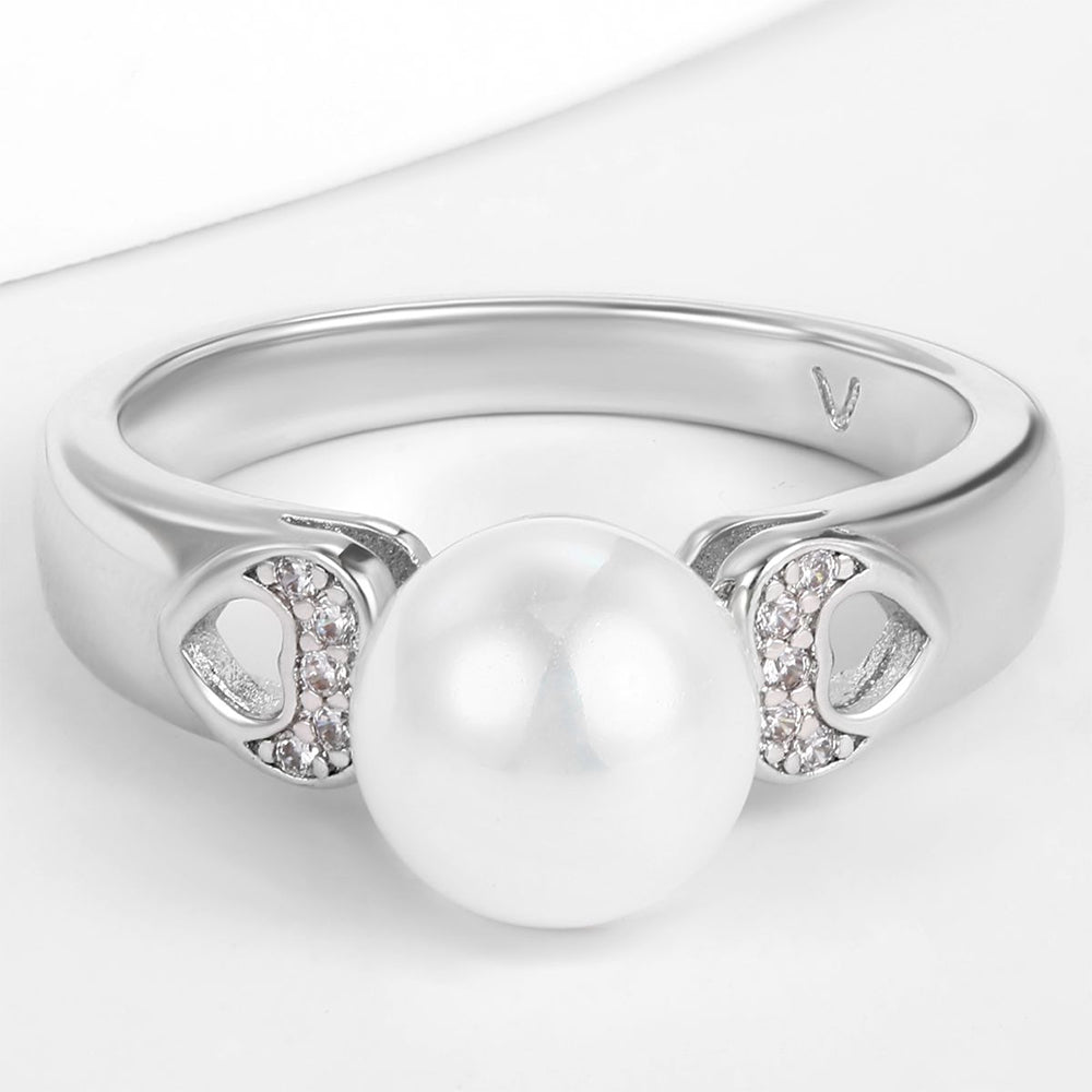 Anillo de Aleación Bañado en Oro con Cristal Emporia® Blanco 1 