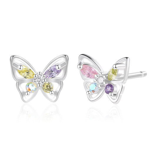 Pendientes de Aleación Bañado en Oro con Cristal Emporia® Rosa y Cristal Emporia® Amarillo