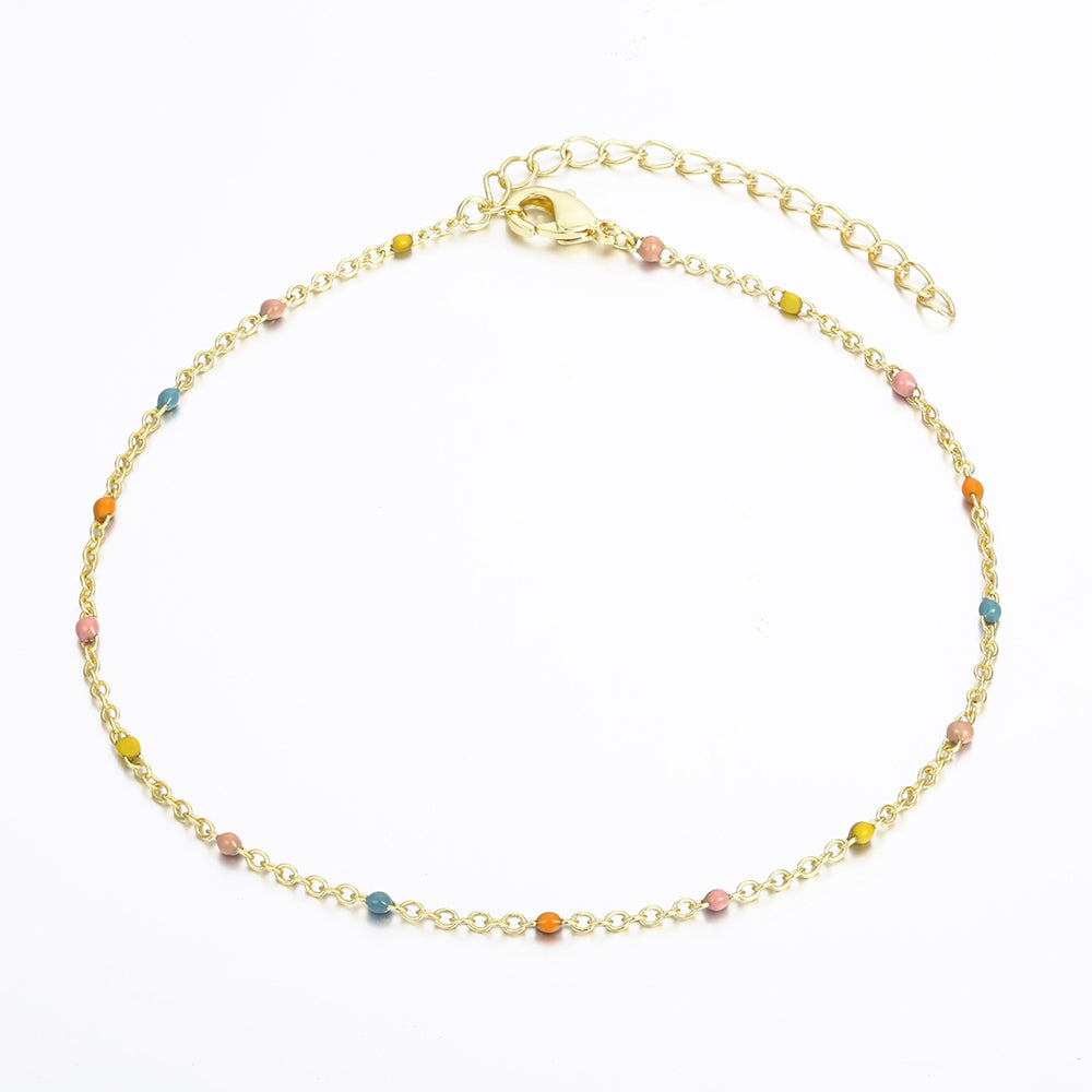Pulsera de Aleación Bañado en Oro con Cristal Emporia® Azul y Cristal Emporia® Amarillo 1 