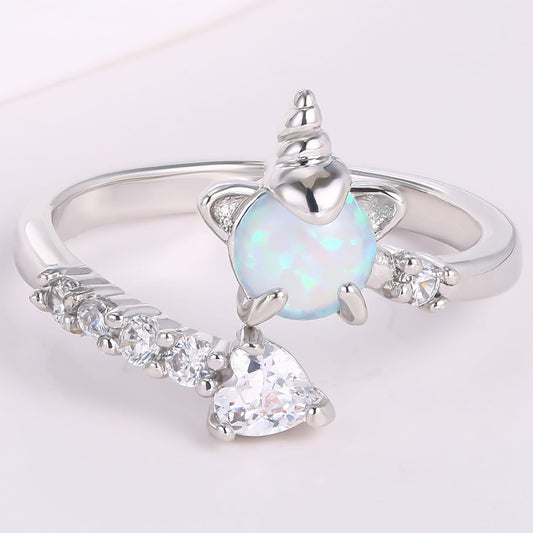 Anillo de Aleación Bañado en Oro con Cristal Emporia® Blanco