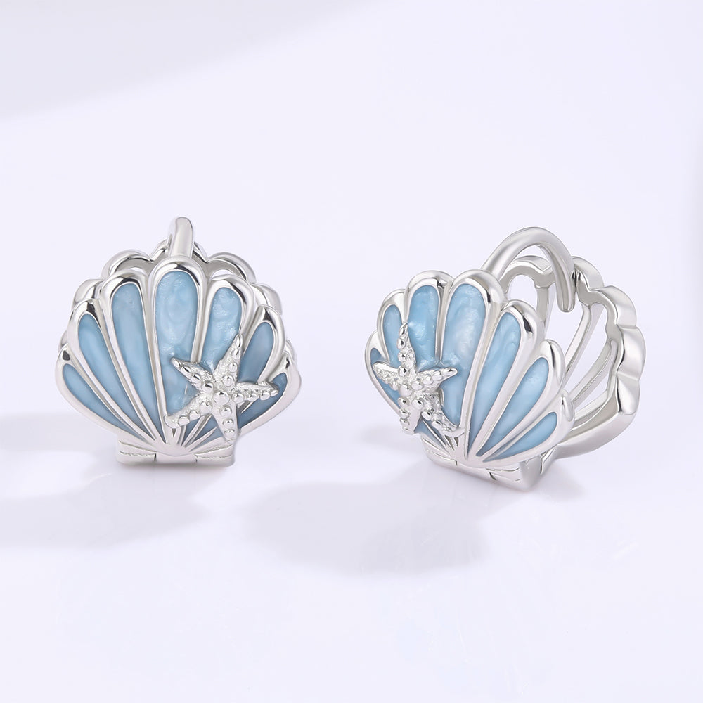 Pendientes de Aleación Bañado en Oro con Cristal Emporia® Azul