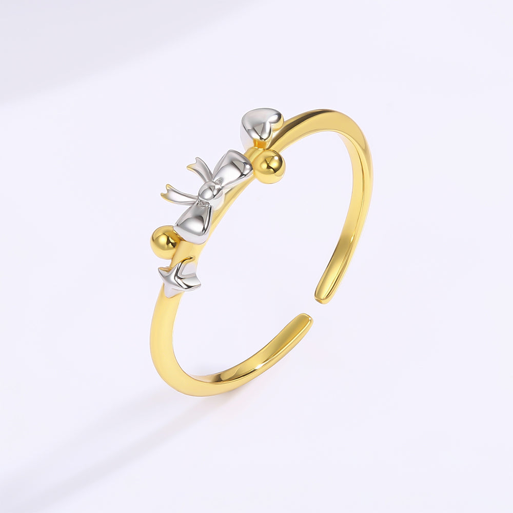 Anillo de Aleación Bañado en Oro con Cristal Emporia® Blanco