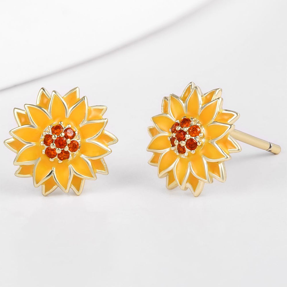 Pendientes de Aleación Bañado en Oro con Cristal Emporia® Rojo y Esmalte 1 