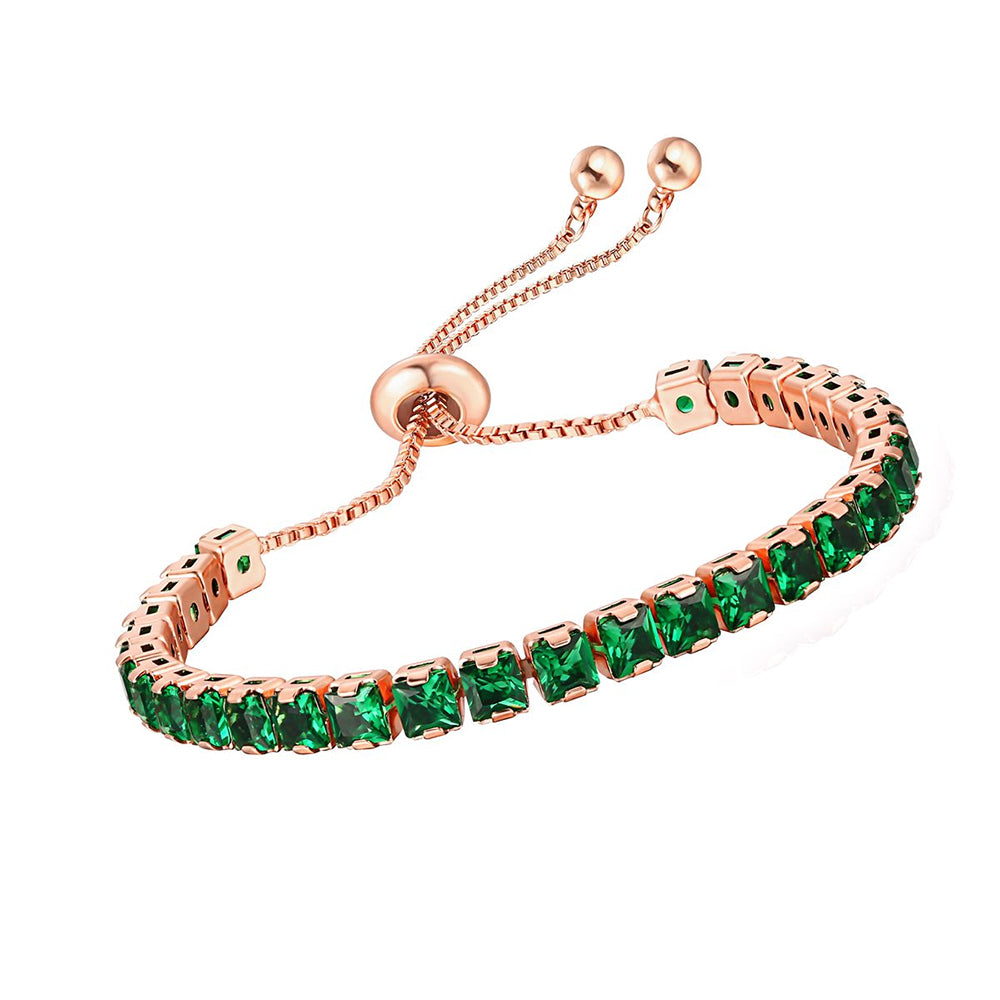 Pulsera de Aleación Bañado en Oro con Cristal Emporia® Verde