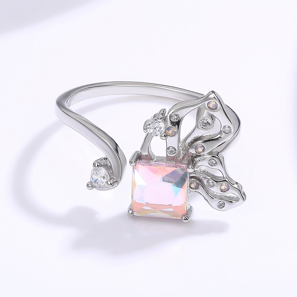 Anillo de Aleación Bañado en Oro con Cristal Emporia® Rosa 1 