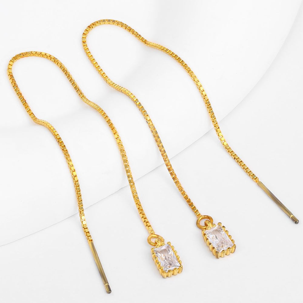 Pendientes de Aleación Bañado en Oro con Cristal Emporia® Blanco