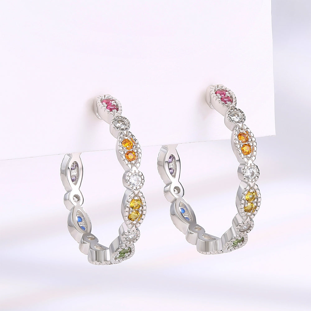 Pendientes de Aleación Bañado en Oro con Cristal Emporia® Amarillo y Cristal Emporia® Blanco 1 