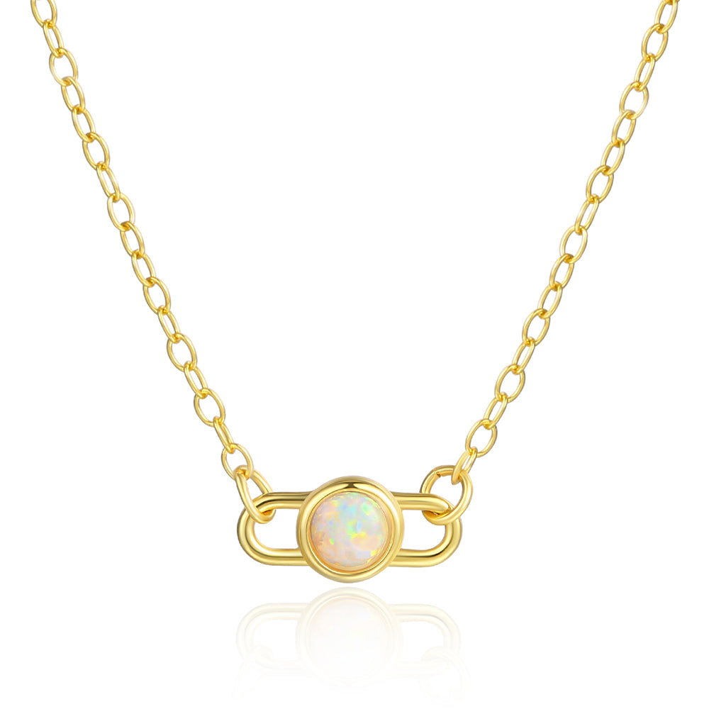 Collar de Aleación Bañado en Oro con Cristal Emporia® Blanco