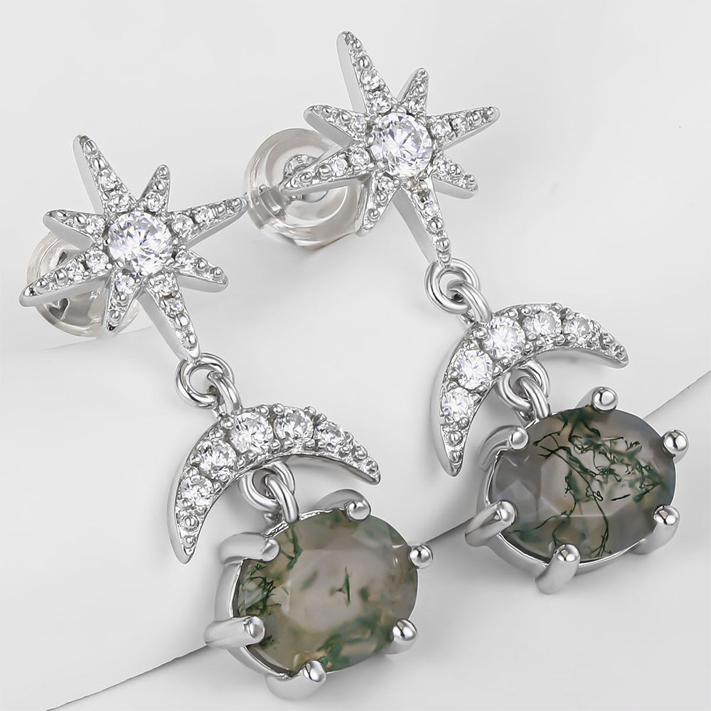 Pendientes de Aleación Bañado en Oro con Cristal Emporia® Verde y Cristal Emporia® Blanco 1 