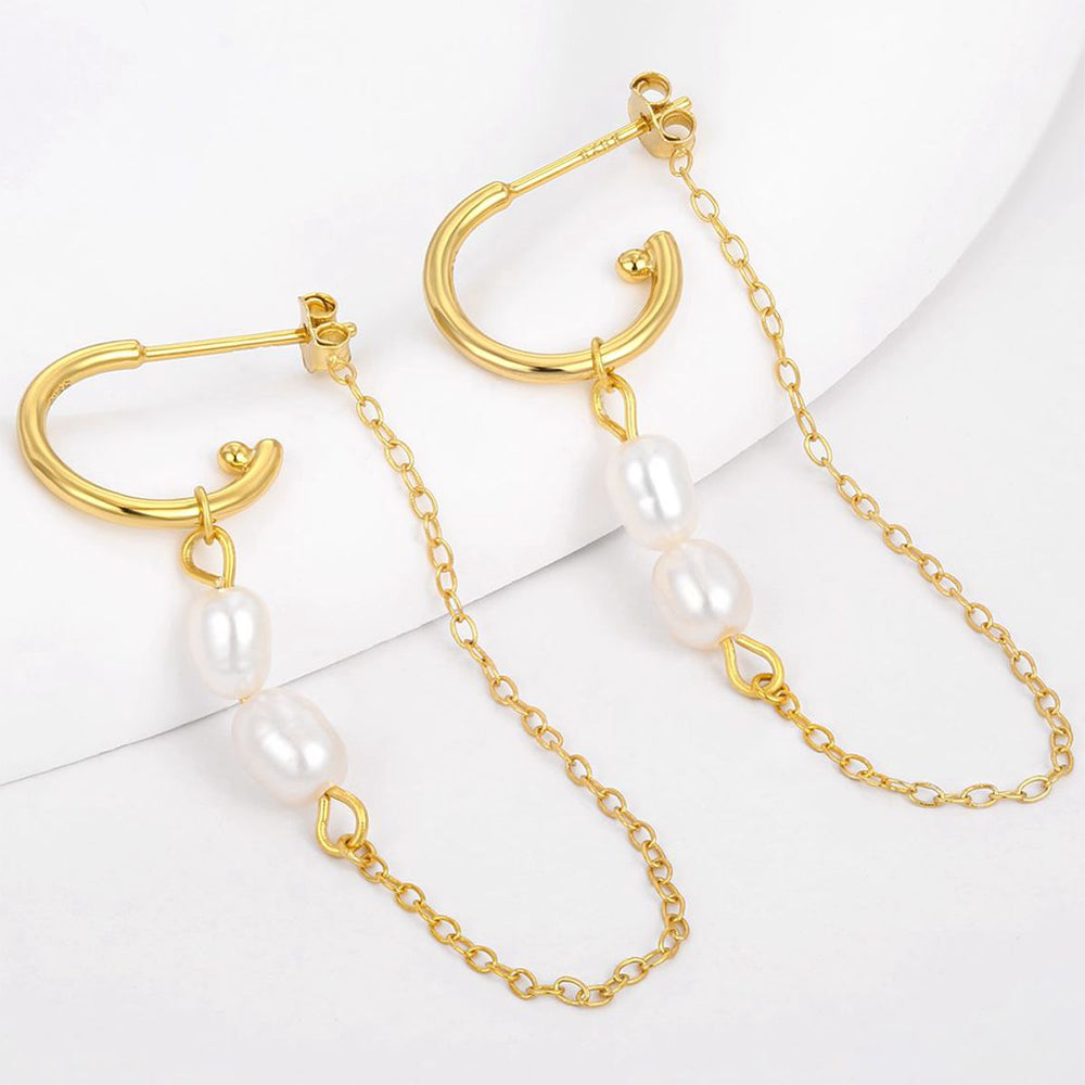 Pendientes de Aleación Bañado en Oro 1 