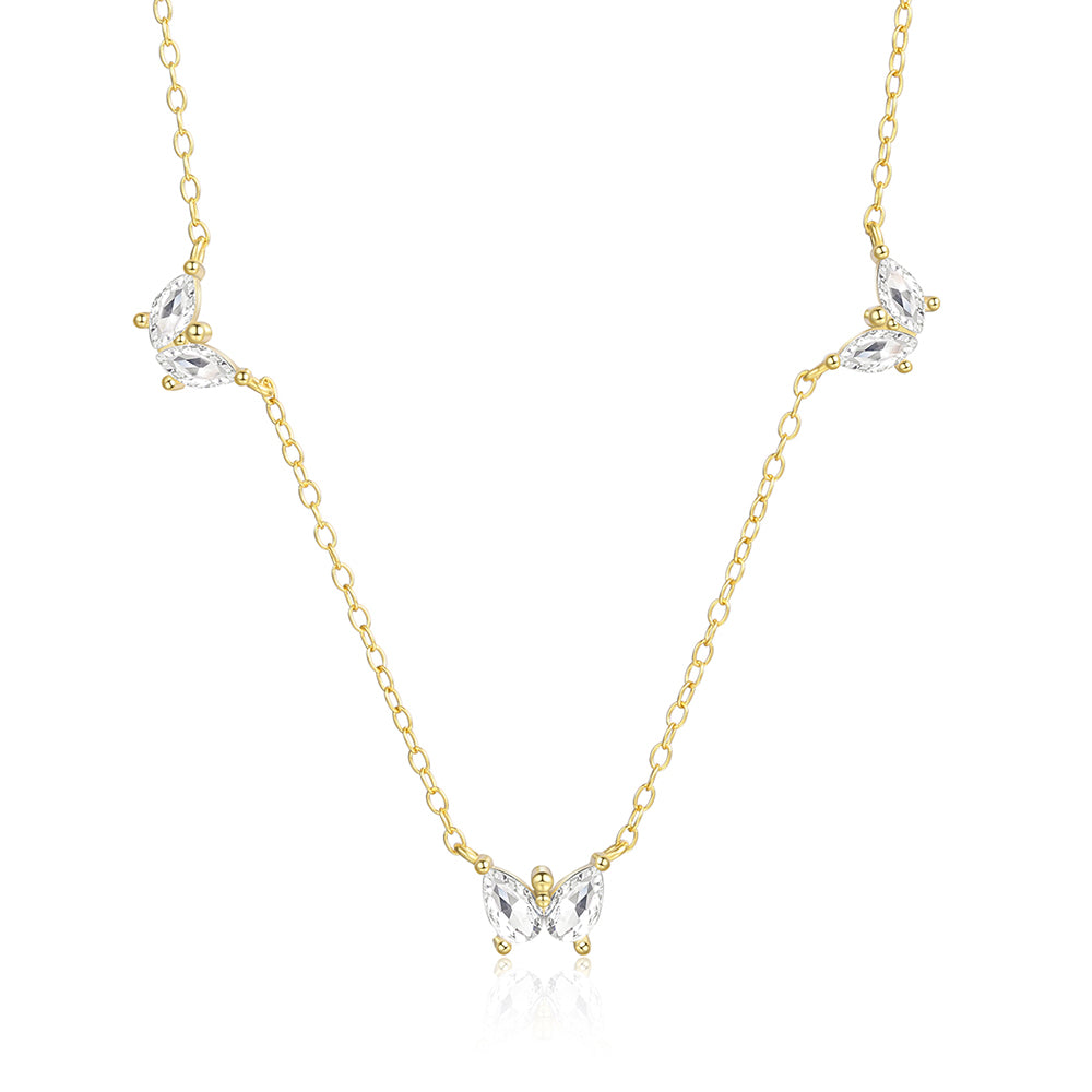 Collar de Aleación Bañado en Oro con Cristal Emporia® Blanco 1 