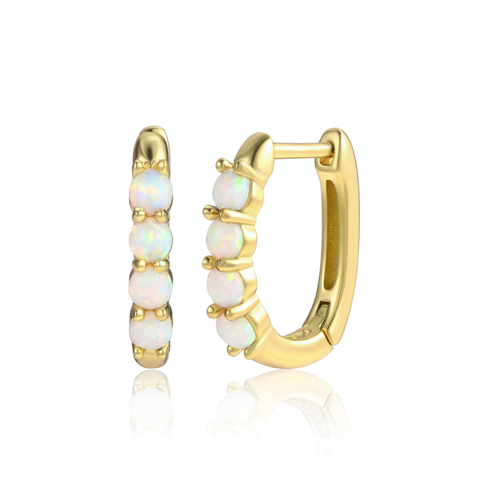 Pendientes de Aleación Bañado en Oro con Cristal Emporia® Blanco 1 