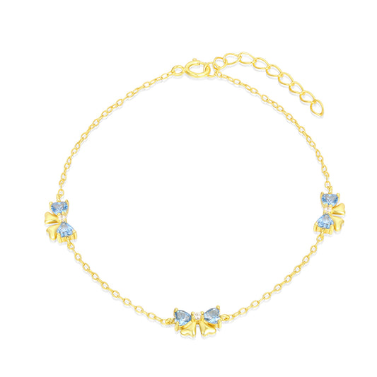 Pulsera de Aleación Bañado en Oro con Cristal Emporia® Azul