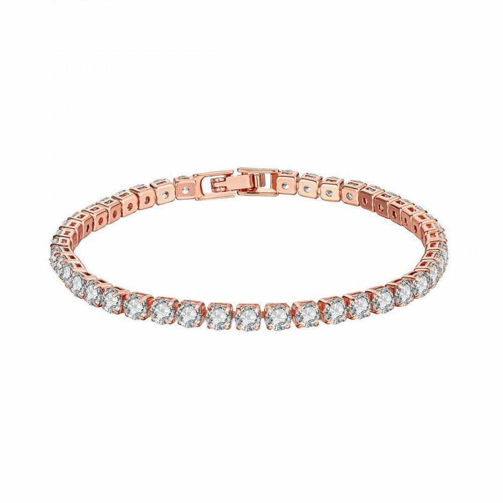 Pulsera de Aleación Bañado en Oro con Cristal Emporia® Blanco