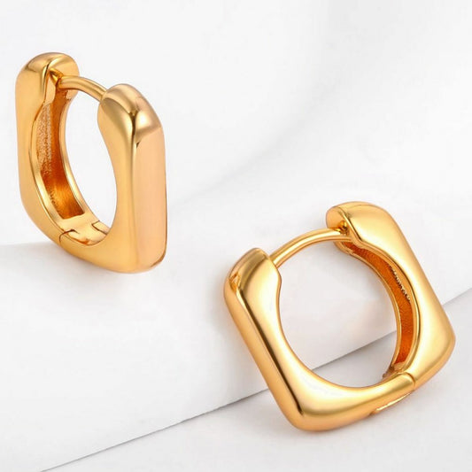Pendientes de Aleación Bañado en Oro con Cristal Emporia® Blanco