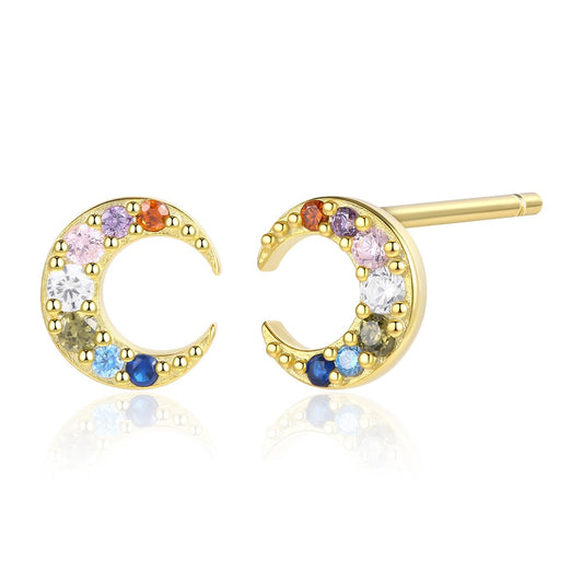 Pendientes de Aleación Bañado en Oro con Cristal Emporia® Blanco
