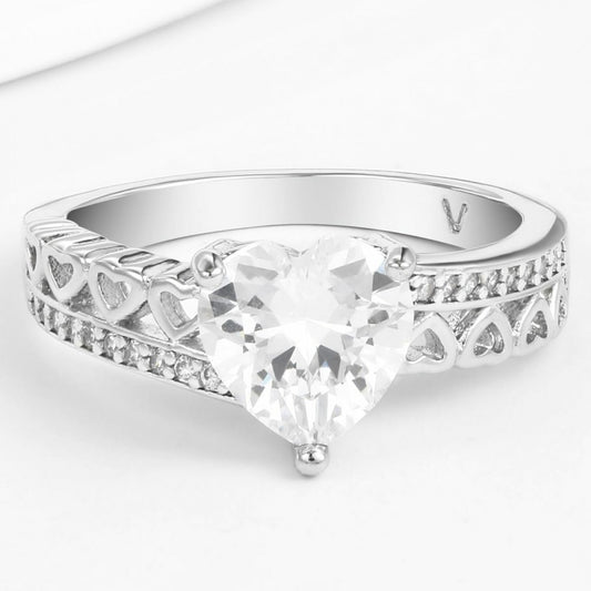 Anillo de Aleación Bañado en Oro con Cristal Emporia® Blanco